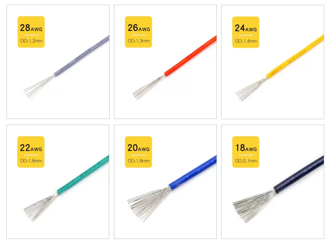 UL1007 eletronic wire diameter