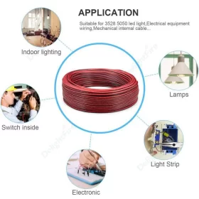 12V Red Black 16 AWG Wire For Automotive Audio photo_01